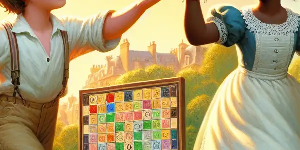 Two childhood friends playfully engage in a water balloon toss in a vibrant, sunlit park.