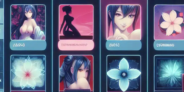 A sleek digital interface showcasing Japanese adult films, emphasizing privacy and convenience in online shopping.